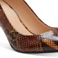 INC Feminino Snakeskin Comfort Zitah Bico Fino Stiletto Slip-on Sapatos Marrom Tamanho 6 M