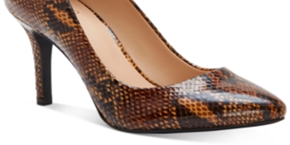 INC Feminino Snakeskin Comfort Zitah Bico Fino Stiletto Slip-on Sapatos Marrom Tamanho 6 M