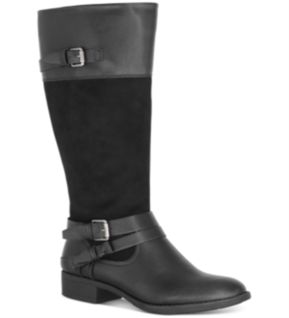 Botas femininas estilo &amp; co Ashliie com bico fechado e cano alto, pretas, tamanho 10M