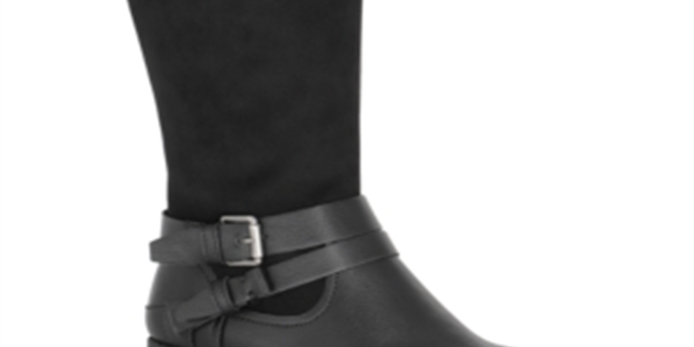 Botas femininas estilo &amp; co Ashliie com bico fechado e cano alto, pretas, tamanho 10M