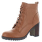 Tommy Hilfiger Sapatos Femininos Elyssa Botas Fechadas de Cano Curto Marrom Tamanho 9 M