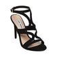 Sandália de salto feminino Steve Madden Sidney, nobuck preto, tamanho 9 M