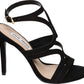 Sandália de salto feminino Steve Madden Sidney, nobuck preto, tamanho 9 M