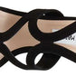 Sandália de salto feminino Steve Madden Sidney, nobuck preto, tamanho 9 M