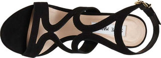 Sandália de salto feminino Steve Madden Sidney, nobuck preto, tamanho 9 M