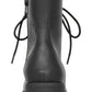 Botas de combate femininas American Rag Franie de couro com bico fechado e tornozelo, pretas, tamanho 7,5 M