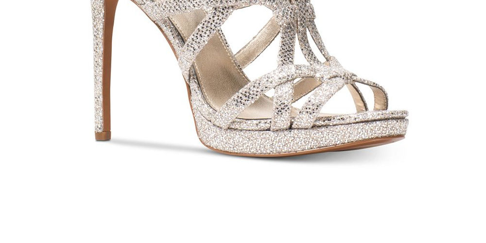 Michael Michael Kors Sandra Plaatfrom Feminino Camurça Biqueira Aberta Ocasião Especial Marrom Tamanho -11 M