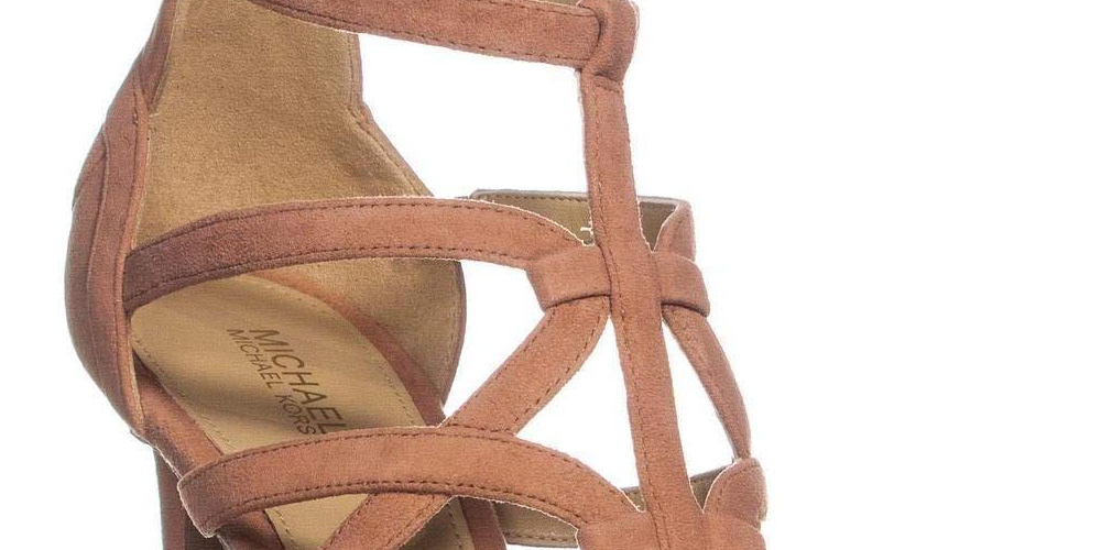 Michael Michael Kors Sandra Plaatfrom Feminino Camurça Biqueira Aberta Ocasião Especial Marrom Tamanho -11 M