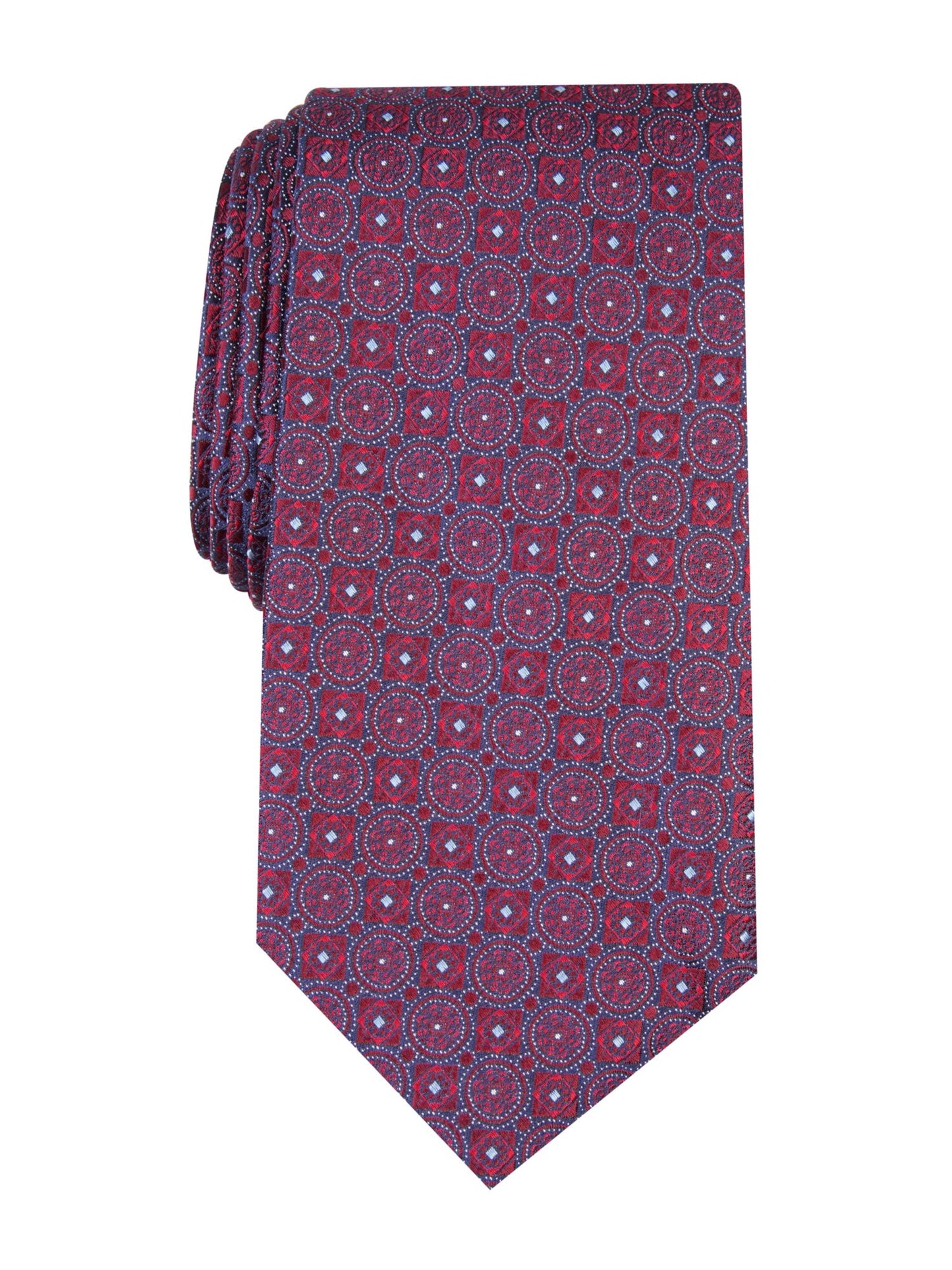 Gravata clássica masculina Tasso Elba em seda pura vermelha tamanho regular