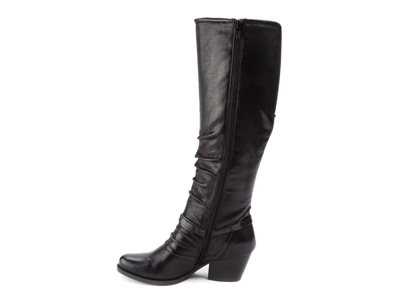 Botas femininas Bare Traps Roz Fabric Almond Toe até o joelho, tamanho 5 M, pretas