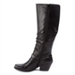 Botas femininas Bare Traps Roz Fabric Almond Toe até o joelho, tamanho 5 M, pretas
