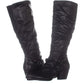 Botas femininas Bare Traps Roz Fabric Almond Toe até o joelho, tamanho 5 M, pretas