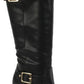 Bota feminina White Mountain Rialto Cahoon de poliuretano liso até o joelho, preta, tamanho 9,5 M