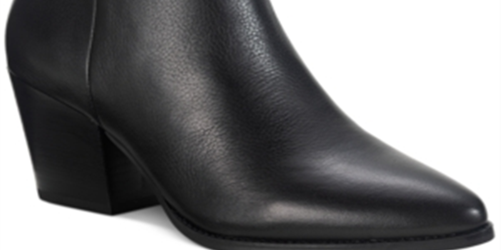 Botas femininas American Rag Eryn de couro, salto alto, pretas, 10 m