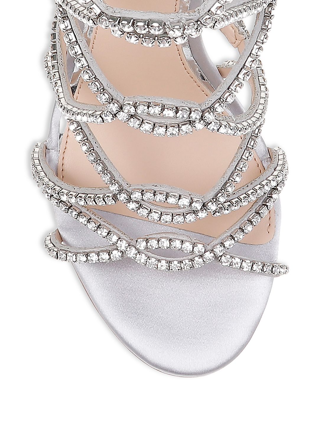 Sandália Jewel Badgley Mischka Feminina Champanhe Cetim Rosa Tamanho 8,5 M