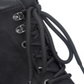 Botas femininas Sun Stone com cadarço, bico redondo, salto alto, com zíper lateral, amortecimento, Lizzie, pretas, tamanho 6 M