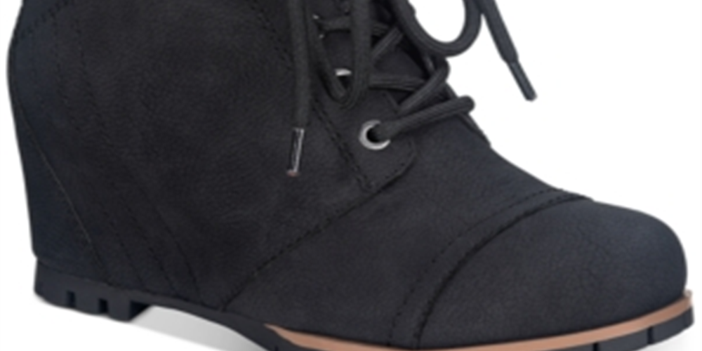 Botas femininas Sun Stone com cadarço, bico redondo, salto alto, com zíper lateral, amortecimento, Lizzie, pretas, tamanho 6 M