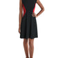 Vestido feminino Tommy Hilfiger Colorblock sem mangas Scuba, preto, tamanho 10