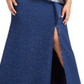 Vestido de festa feminino Adrianna Papell Plus, metálico, ombro à mostra, azul-marinho claro, tamanho 22