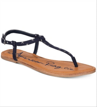 American Rag Womens Krista Open Toe Casual T-Strap - Azul Tamanho 8M