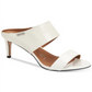 Sandálias femininas Calvin Klein em couro envernizado Cecily com relevo de crocodilo, salto agulha, tamanho 10, brancas