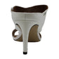 Sandálias femininas Calvin Klein em couro envernizado Cecily com relevo de crocodilo, salto agulha, tamanho 10, brancas