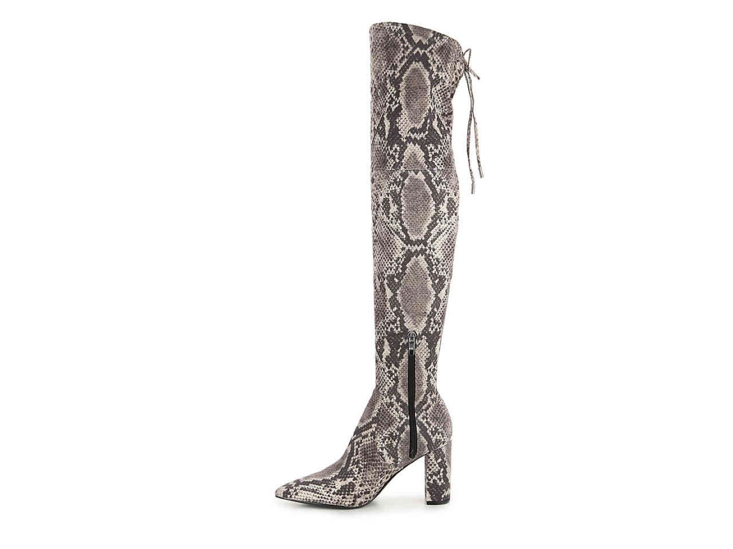 Botas femininas Marc Fisher Vany2 com bico amendoado e cano alto, para clima frio, cinza, tamanho 8 M