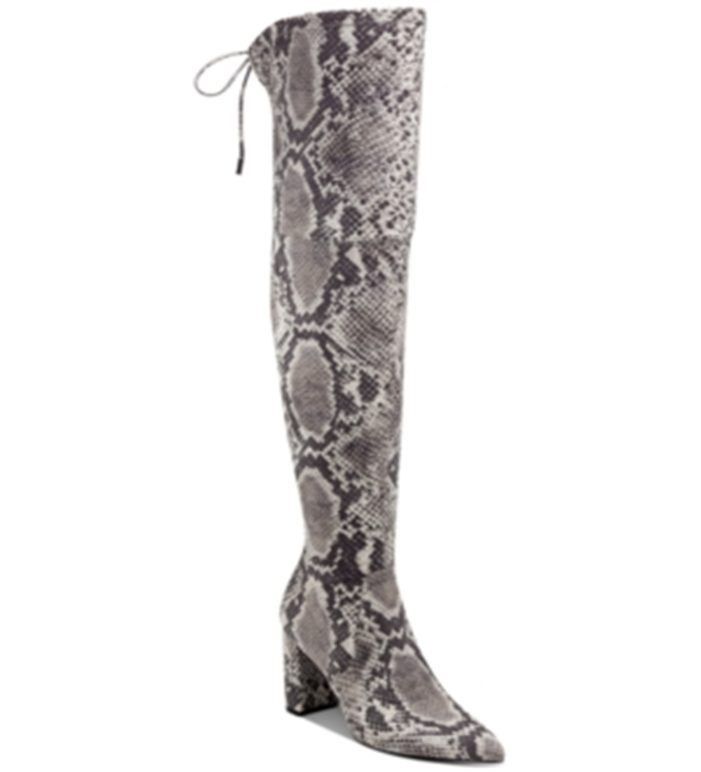 Botas femininas Marc Fisher Vany2 com bico amendoado e cano alto, para clima frio, cinza, tamanho 8 M