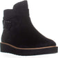 Botas femininas Naturalizer Aster Leather com bico fechado e cano curto, tamanho 9 W, pretas