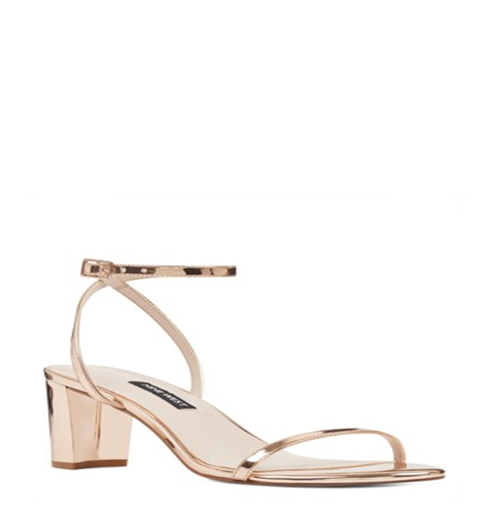 Sandália feminina Nine West Provein salto bloco rosa sintético tamanho 6,5