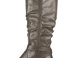 Botas femininas de couro Liona White Mountain, bico amendoado, cano alto, marrom, tamanho 8,5 M