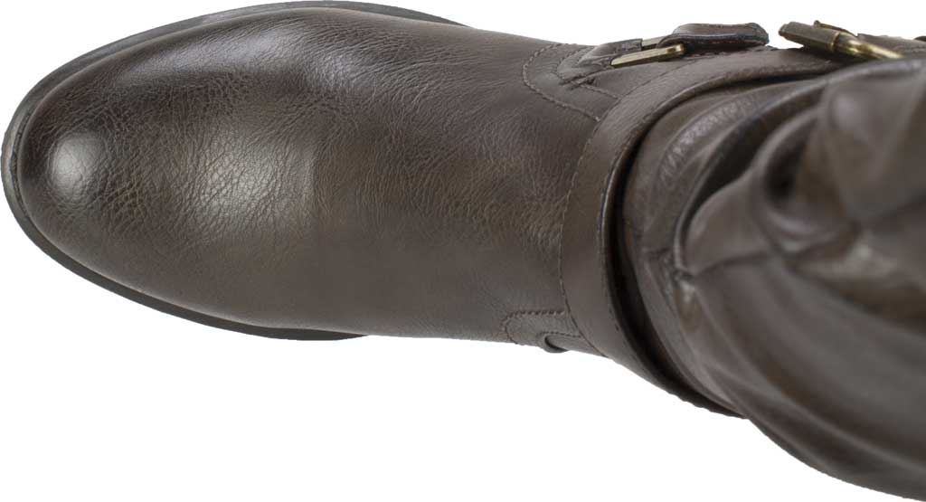 Botas femininas de couro Liona White Mountain, bico amendoado, cano alto, marrom, tamanho 8,5 M