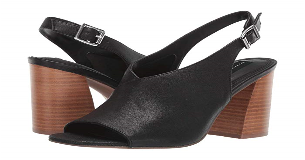 Sandália de salto Nasima feminina Steve Madden, preta, tamanho 9,5M