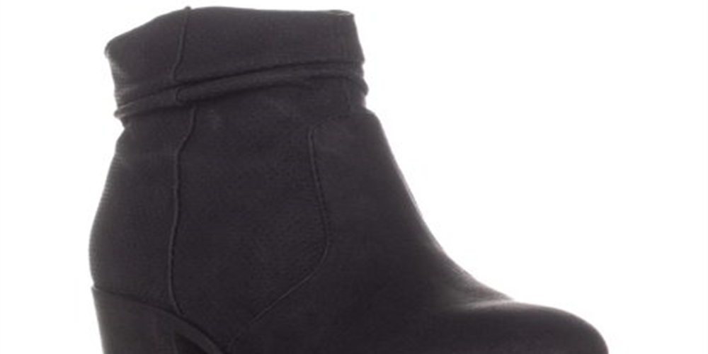 Botas de cano curto femininas White Mountain Uptown Block Heel, pretas, tamanho 8,5 m