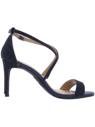 Thalia Sodi Darria 4 Sandália de Salto Alto com Brilho e Embelezado para Mulheres, Azul Marinho, Tamanho -11 M