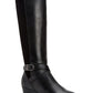 Botas femininas Giani Bernini Chelsey de couro até o joelho, pretas, tamanho 7,5 M