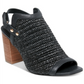Sandália de salto alto Steve Madden feminina, preta, tamanho 11 M