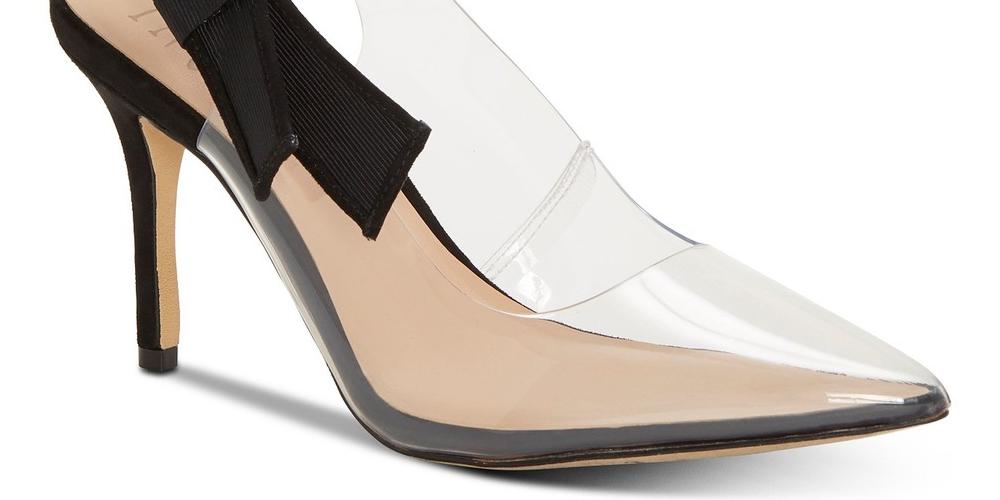 INC International Concepts Coletta Tecido Bico Fino SlingBack Feminino - Preto Tamanho 6 M