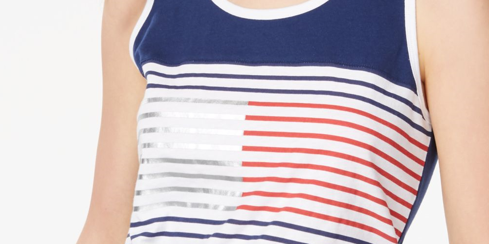 Tommy Hilfiger Regata Feminina Sem Mangas Azul Tamanho Médio