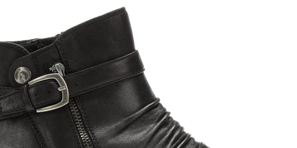 Botas femininas Yasmyn com bico fechado e cano curto, pretas, tamanho 6 M