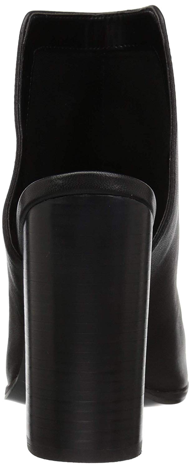 Sandálias femininas Steve Madden Tilt Leather Peep Toe para ocasiões especiais, pretas, tamanho 5 M