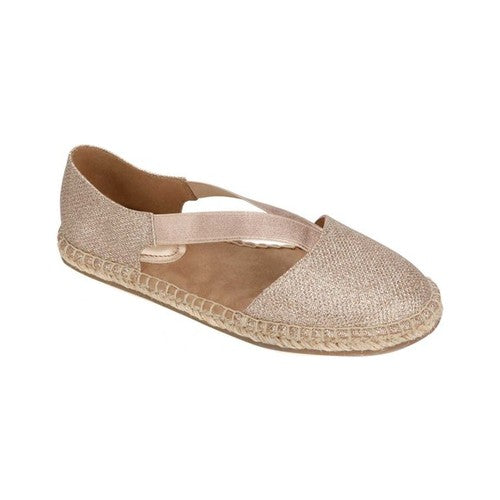 Sandálias femininas Kenneth Cole Reaction com tecido elástico e bico redondo, tamanho 6 M, douradas
