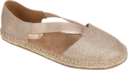 Sandálias femininas Kenneth Cole Reaction com tecido elástico e bico redondo, tamanho 6 M, douradas