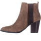 Tommy Hilfiger Bota Feminina Regise Couro Biqueira Amêndoa Cano Curto Marrom Tamanho 7M