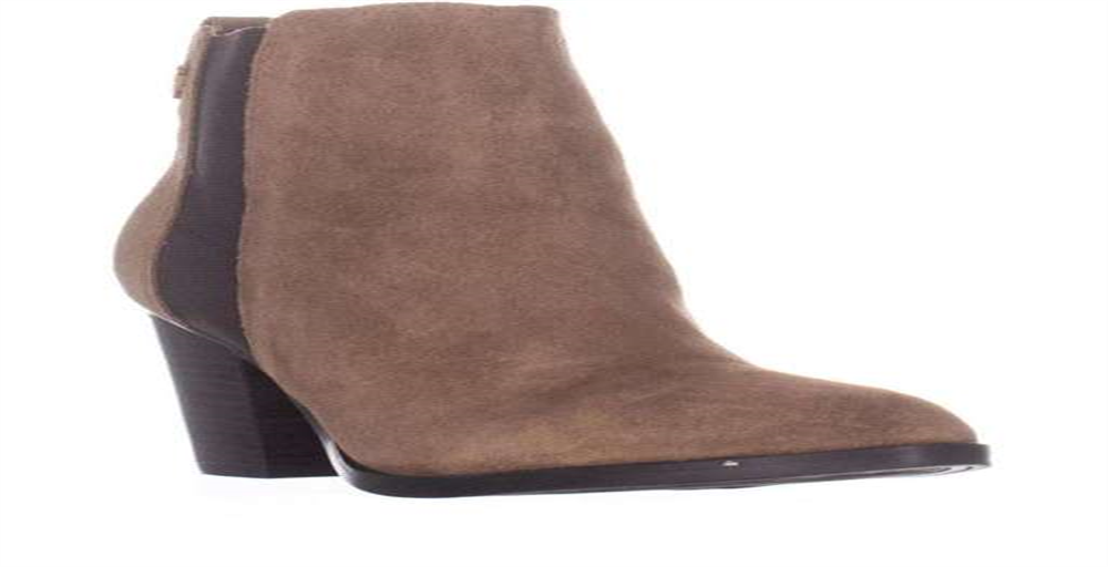 Tommy Hilfiger Bota Feminina Regise Couro Biqueira Amêndoa Cano Curto Marrom Tamanho 7M