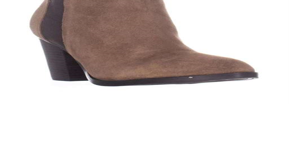 Tommy Hilfiger Bota Feminina Regise Couro Biqueira Amêndoa Cano Curto Marrom Tamanho 7M