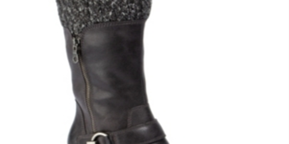 Botas femininas casuais Wylla bico redondo cano médio BareTraps cinza tamanho 9,5 M