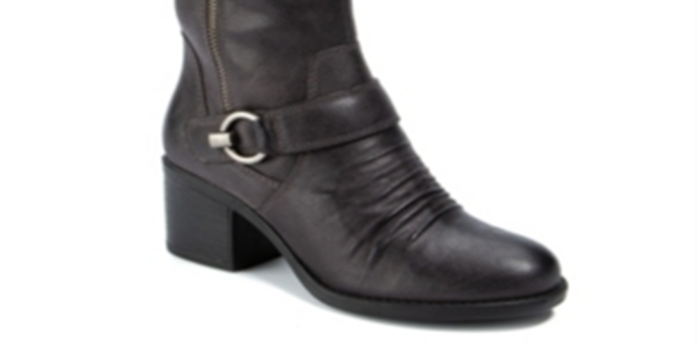 Botas femininas casuais Wylla bico redondo cano médio BareTraps cinza tamanho 9,5 M