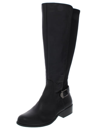 Botas de montaria femininas Alfani Kallumm Wide Calf em couro sintético, pretas, 7 m
