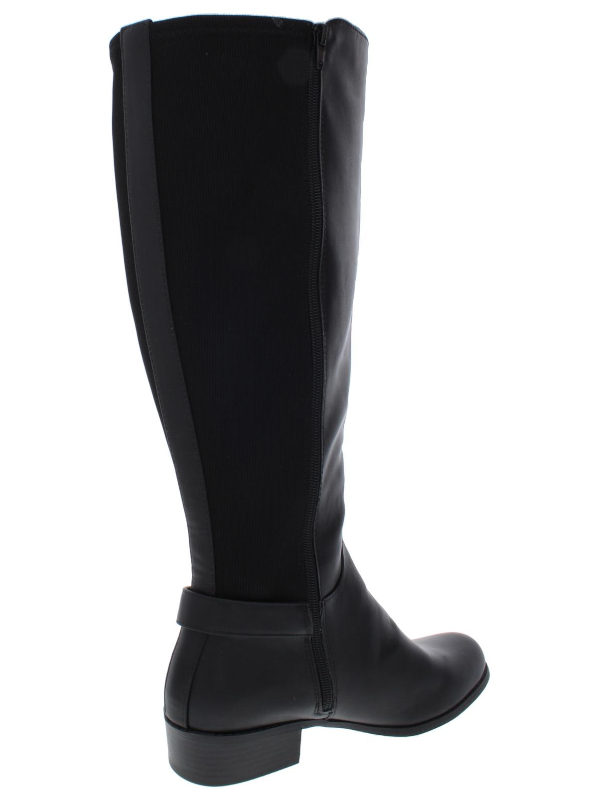 Botas de montaria femininas Alfani Kallumm Wide Calf em couro sintético, pretas, 7 m